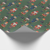 Kerst notenkraker patroon cadeaupapier (Hoek)