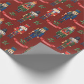 Kerst notenkraker patroon cadeaupapier (Hoek)