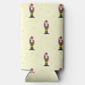 Kerst notenkraker patroon geel seltzer blikjeskoeler (Achterkant)