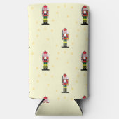 Kerst notenkraker patroon geel seltzer blikjeskoeler (Voorkant)