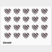 Kerst Notenkraker Plaid Blauw Bourgondië Hart Sticker (Vel)