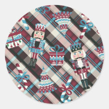 Kerst Notenkraker Plaid Blauw Burgundy