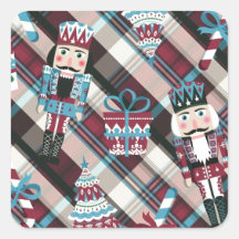 Kerst Notenkraker Plaid Blauw Burgundy