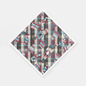 Kerst Notenkraker Plaid Blue Bourgogne servetten (Hoek)