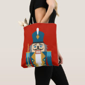 Kerst Notenkraker Rode Achtergrond Kussen Hoesje Tote Bag (Dichtbij)