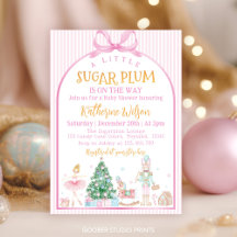 Kerst Notenkraker Roze Strik Baby Shower