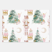 Kerst Notenkraker roze winter wonderland Inpakpapier Vel (Voorkant 3)