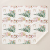 Kerst Notenkraker roze winter wonderland Sherpa Deken (Voorkant (horizontaal))