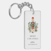 Kerst Notenkraker Script Groene Decoratie Vakantie Sleutelhanger (Voorkant Links)