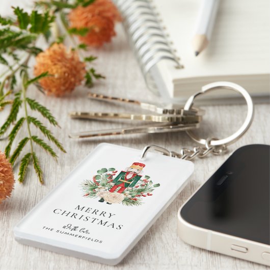 Kerst Notenkraker Script Groene Decoratie Vakantie Sleutelhanger (Voorkant Rechts)