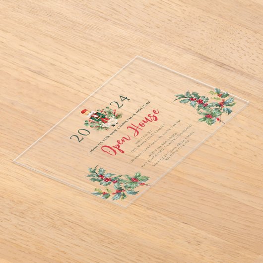 Kerst Notenkraker Script Open Huis Acryl Uitnodigingen (Laagn)