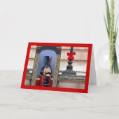 Kerst Notenkraker Soldaat bij Palace Red Bow Feestdagen Kaart (Voorkant)