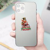 Kerst Notenkraker Soldaat op Fiets Sticker (Telefoon)
