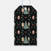 Kerst Notenkraker Soldaten & Feeën op Zwart Cadeaulabel (Voorkant)