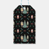 Kerst Notenkraker Soldaten & Feeën op Zwart Cadeaulabel (Achterkant)