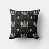 Kerst Notenkraker Soldaten & Feeën op Zwart Kussen (Achterkant)