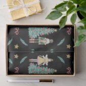 Kerst Notenkraker Soldaten & Feeën op Zwart Tissuepapier (Geschenk)