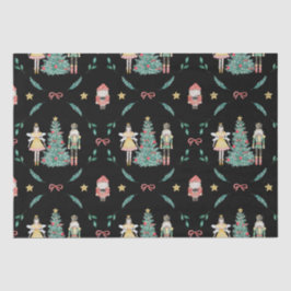 Kerst Notenkraker Soldaten & Feeën op Zwart Tissuepapier