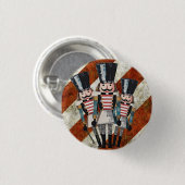 Kerst Notenkraker Soldaten Strepen Ronde Button 3,2 Cm (Voorkant /achterkant)