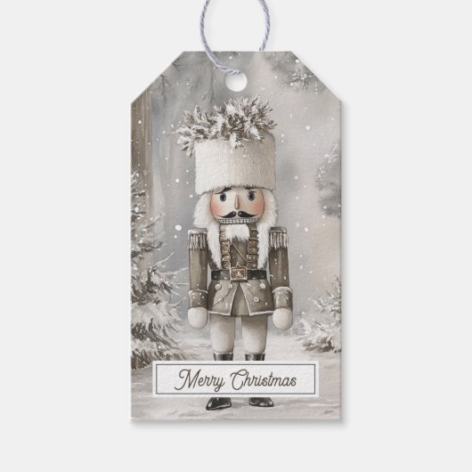 Kerst Notenkraker Speelgoed Soldaat Cadeaulabel (Voorkant)