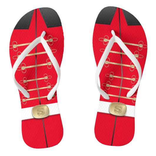 Kerst Notenkraker Speelgoed Soldaat Kostuum Teenslippers (Voetbed)