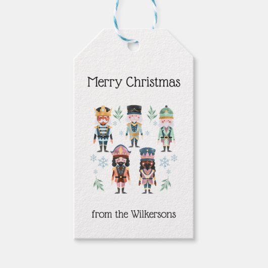 Kerst Notenkraker Speelgoed Soldaten Cadeaulabel (Voorkant)