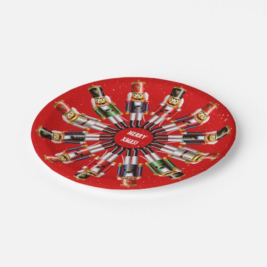 Kerst Notenkraker Speelgoed Soldaten Papieren Bordje (Gekanteld)