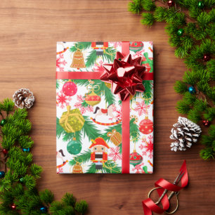 Kerst Notenkraker Speelgoed Soldaten Schommelpaard Cadeaupapier