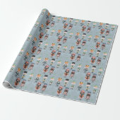 Kerst Notenkraker Speelgoed Soldiers Soft Blue Cadeaupapier (Uitgerold)