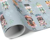 Kerst Notenkraker Speelgoed Soldiers Soft Blue Cadeaupapier (Rol Hoek)