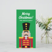 Kerst notenkraker speelgoed verticaal wenskaart feestdagenkaart (Staand voorkant)