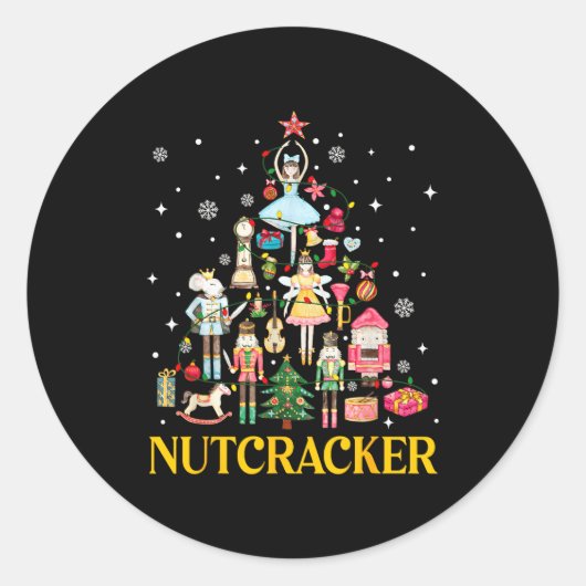 Kerst Notenkraker Squad Ballet Dans Vrouwen Kind  Ronde Sticker (Voorkant)