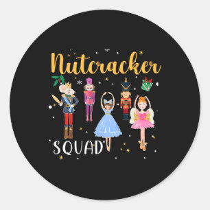Kerst Notenkraker Squad Byllet Dans Vrouwen Kind Ronde Sticker