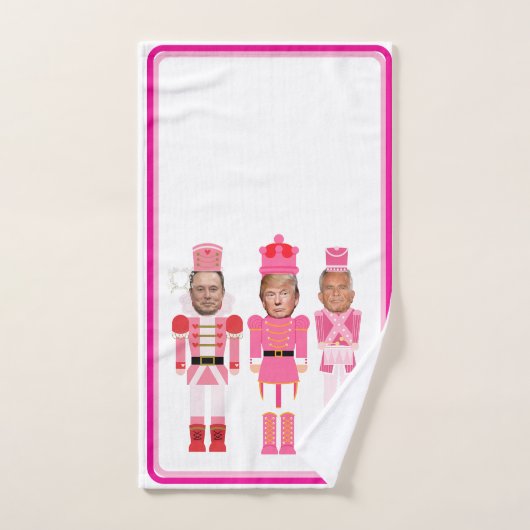 Kerst Notenkraker Trump Kennedy Musk Handdoek (Handdoek)
