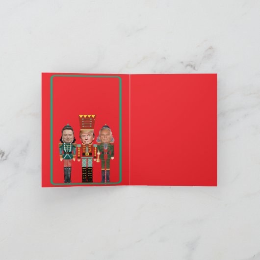 Kerst Notenkraker Trump Kennedy Wenskaart Aankondiging (Binnen)