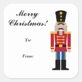 Kerst Notenkraker van en naar cadeau label sticker (Voorkant)