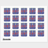 Kerst Notenkraker Vierkante Sticker (Vel)