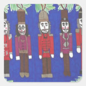 Kerst Notenkraker Vierkante Sticker (Voorkant)