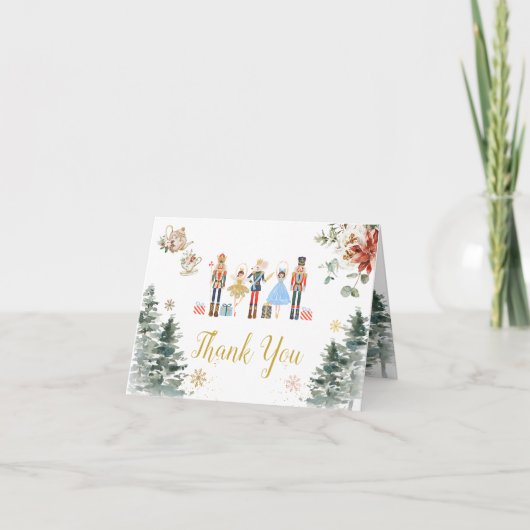 Kerst Notenkraker Vrijgezellenfeest Tea Opgevouwen Bedankkaart (Voorkant)