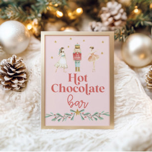 Kerst Notenkraker Warme Chocolade Bar Roze Poster