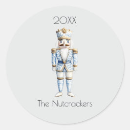 kerst-notenkraker Waterverf Ronde Sticker