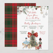 Kerst Notenkraker Winter Bloemen Baby Shower Kaart (Voorkant / Achterkant)