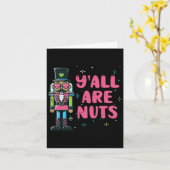 Kerst Notenkraker Yall zijn Nuts Funny Xmas Mannen Kaart (Gele Bloem)