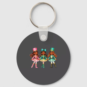 Kerst Notenkraker Zwarte Meisjes Kinderen Festive Sleutelhanger