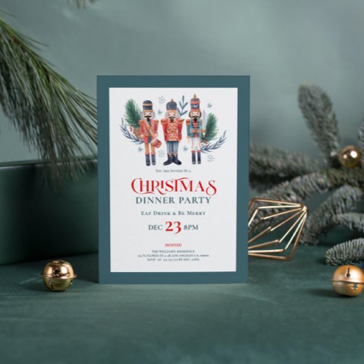 Kerst notenkrakers diner party uitnodiging 2