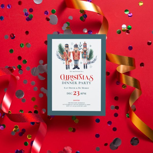 Kerst notenkrakers diner party uitnodiging 2