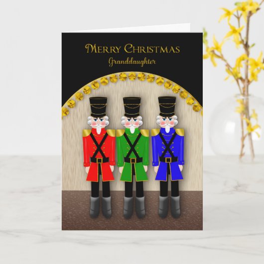 Kerst, Notenkrakers op het podium, kleindochter Kaart (Gele Bloem)