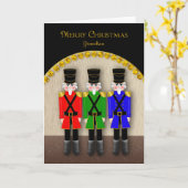 Kerst, notenkrakers op het podium, kleinzoon kaart (Gele Bloem)