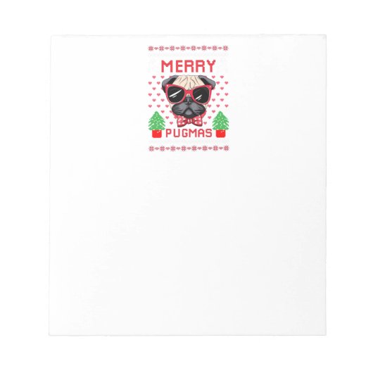 Kerst Notitieblok met Pugs (Voorkant)