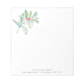 Kerst Notitieblokken Waterverf Rood & Groen Botani (Voorkant)